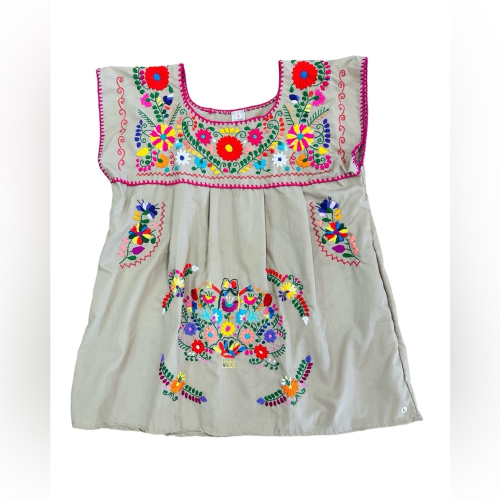 Flora Embroidered Blouse Khaki